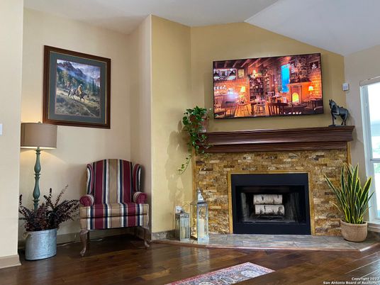 Fireplace, Interior, Wood Texture Flooring