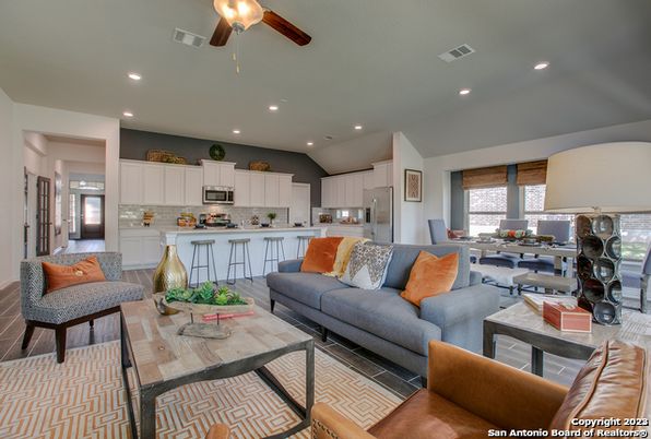 Dining room, Interior, Kitchen, Living room, Recessed Lighting, Stainless Steel Appliances