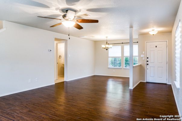 Chandelier, Empty room, Interior, Wood Texture Flooring