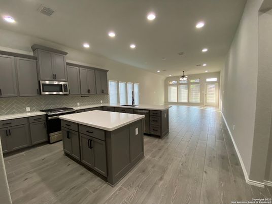 Interior, Kitchen, Recessed Lighting, Wood Texture Flooring