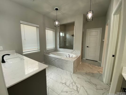 Bathroom, Interior, Marble, Pendant Lights