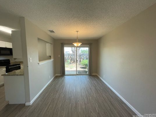Empty room, Interior, Pendant Lights, Wood Texture Flooring