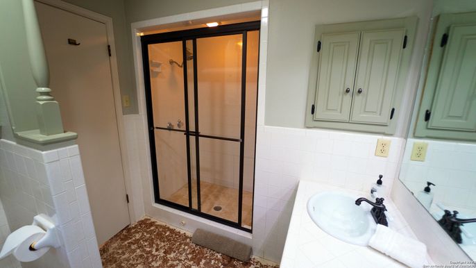 Bathroom, Glass Shower, Interior, Tile Countertops