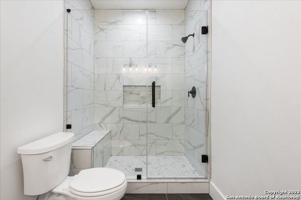 Bathroom, Glass Shower, Interior, Marble Walls