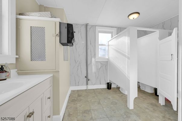 Bathroom, Glass Shower, Interior, Marble Walls