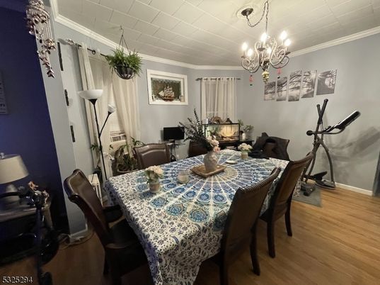 Chandelier, Dining room, Interior, Wood Texture Flooring