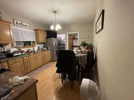 Dining room, Interior, Kitchen, Pendant Lights, Wood Texture Flooring