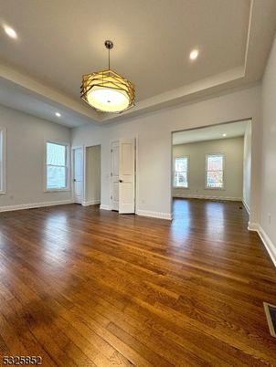 Empty room, Interior, Pendant Lights, Recessed Lighting, Wood Texture Flooring