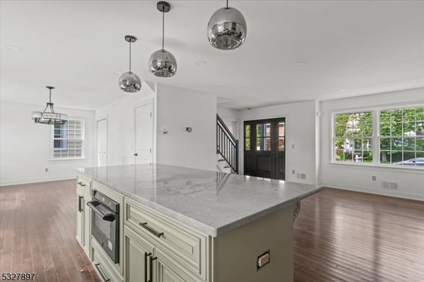Interior, Kitchen, Pendant Lights, Wood Texture Flooring
