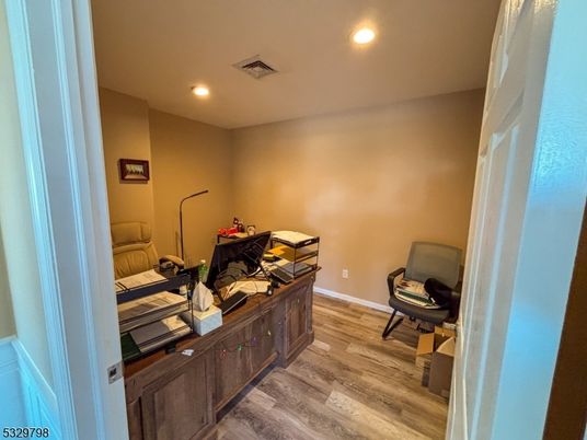 Bedroom, Home Office, Interior, Recessed Lighting, Wood Texture Flooring