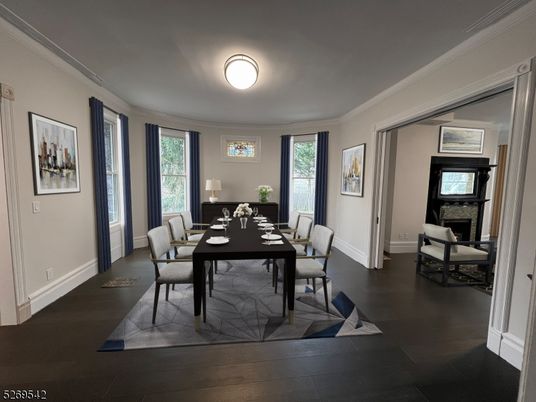 Dining room, Fireplace, Interior, Wood Texture Flooring