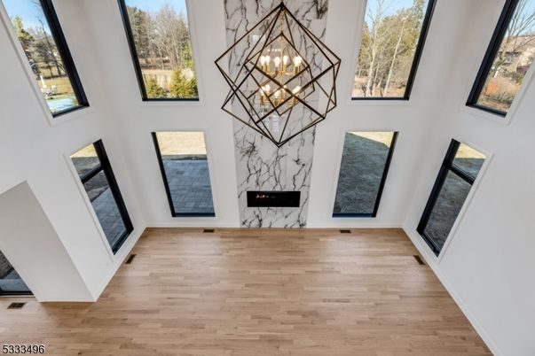 Chandelier, Fireplace, Interior, Pendant Lights, Wood Texture Flooring