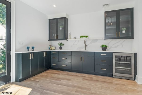 Interior, Marble Walls, Recessed Lighting, Wood Texture Flooring