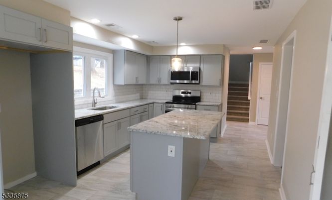 Interior, Kitchen, Pendant Lights, Recessed Lighting, Stainless Steel Appliances