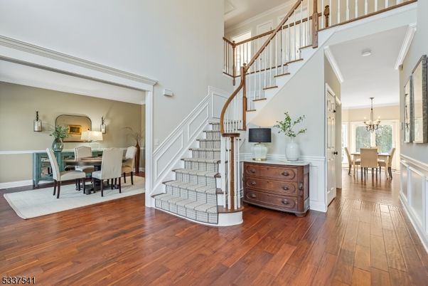 Chandelier, Dining room, Interior, Wood Texture Flooring