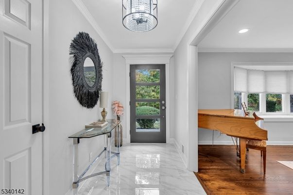 Chandelier, Home Office, Interior, Marble, Piano, Recessed Lighting