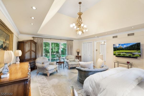 Bedroom, Chandelier, Interior, Recessed Lighting