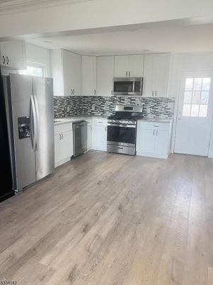 Interior, Kitchen, Stainless Steel Appliances, Wood Texture Flooring