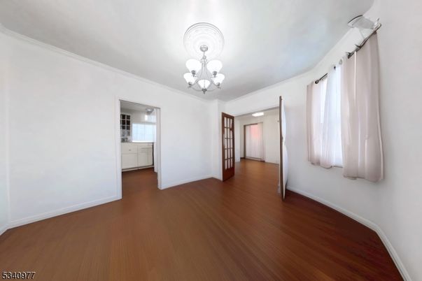 Chandelier, Empty room, Interior, Wood Texture Flooring
