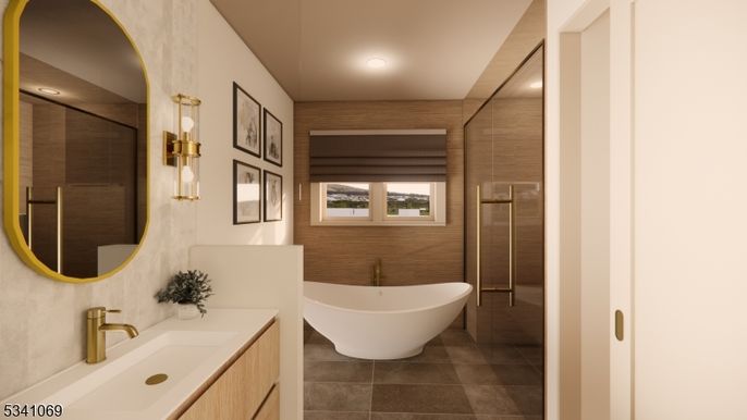 Bathroom, Dual Sink Vanities, Free Standing Baths, Glass Shower, Interior, Recessed Lighting