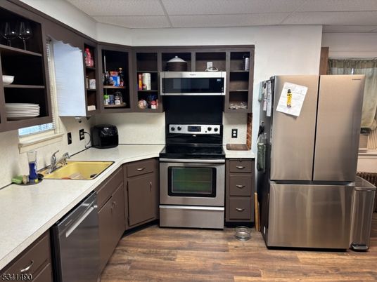 Interior, Kitchen, Stainless Steel Appliances, Wood Texture Flooring