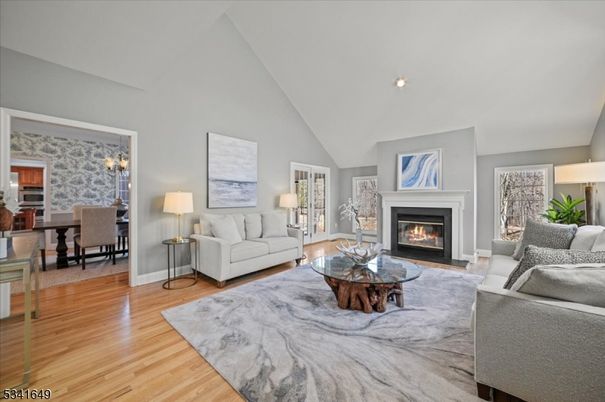 Dining room, Fireplace, Interior, Living room, Wood Texture Flooring