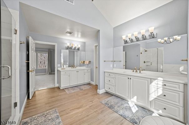 Bathroom, Dual Sink Vanities, Interior, Wood Texture Flooring