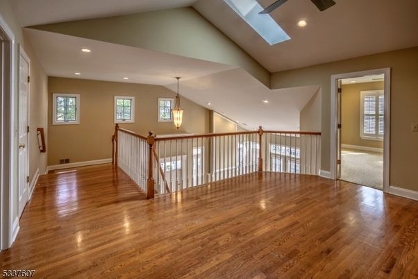 Empty room, Interior, Pendant Lights, Recessed Lighting, Wood Texture Flooring