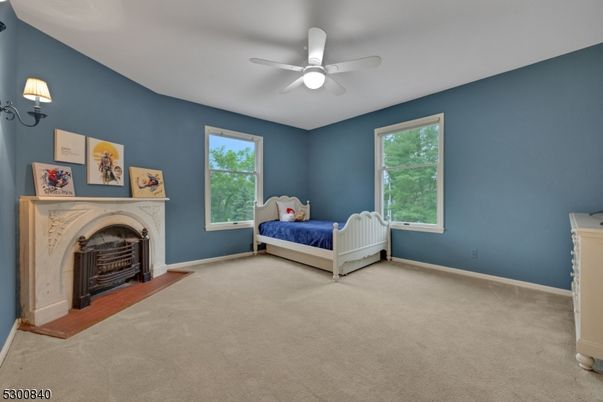 Bedroom, Fireplace, Interior