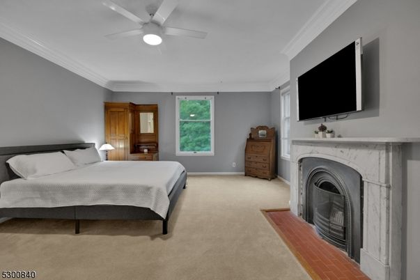Bedroom, Fireplace, Interior