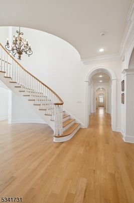 Chandelier, Interior, Recessed Lighting, Wood Texture Flooring