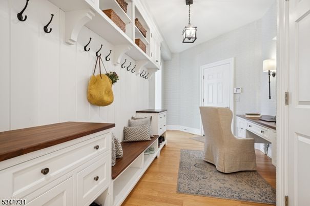 Home Office, Interior, Pendant Lights, Wood Texture Flooring