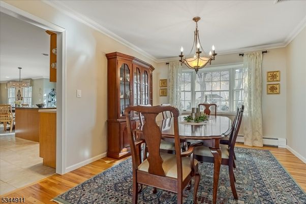 Chandelier, Dining room, Interior, Pendant Lights, Wood Texture Flooring