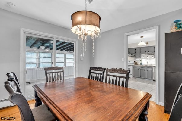 Chandelier, Dining room, Interior, Kitchen, Pendant Lights, Wood Texture Flooring