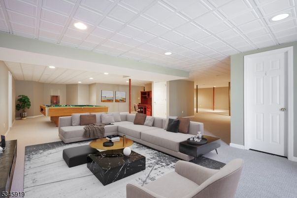 Billiard Table, Game Room, Interior, Living room, Pendant Lights, Recessed Lighting