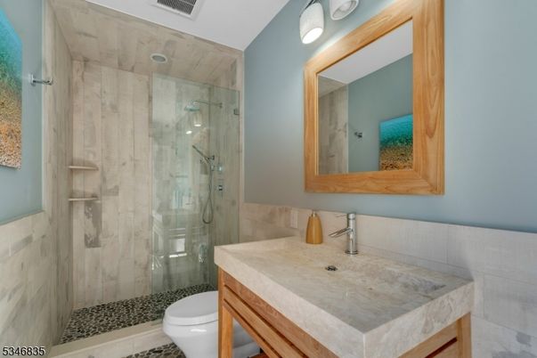 Bathroom, Glass Shower, Interior, Marble Walls