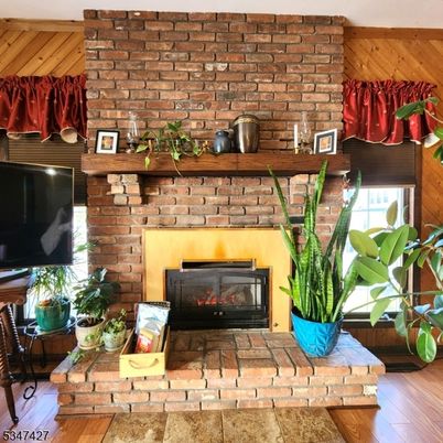 Fireplace, Interior, Stone Walls, Wood Texture Flooring