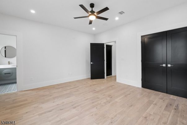 Bathroom, Empty room, Interior, Recessed Lighting, Wood Texture Flooring