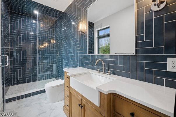 Bathroom, Glass Shower, Interior, Marble
