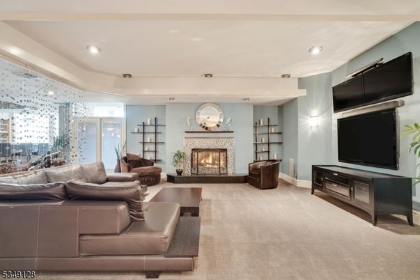 Fireplace, Interior, Living room, Recessed Lighting