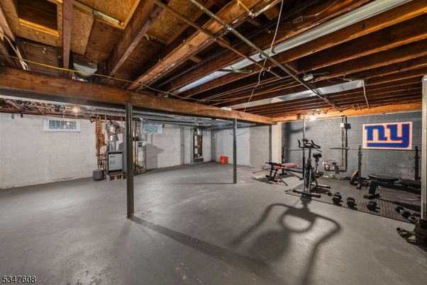 Fitness Equipment, Interior, Stone Walls, Wooden Beams