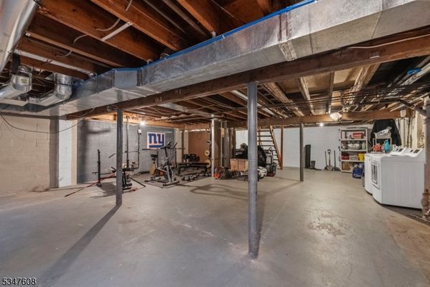 Fitness Equipment, Interior, Stone Walls, Washer, Wooden Beams