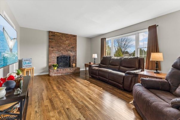 Fireplace, Interior, Living room, Stone Walls, Wood Texture Flooring
