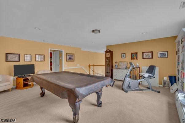 Billiard Table, Fitness Equipment, Game Room, Interior, Recessed Lighting