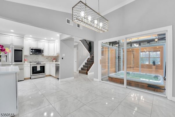 Interior, Kitchen, Pendant Lights, Recessed Lighting, Stainless Steel Appliances