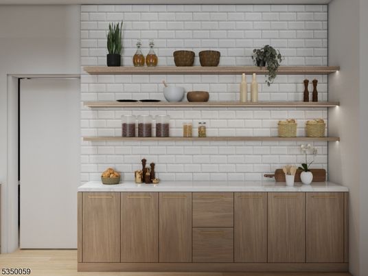 Interior, Stone Walls, Wood Texture Flooring
