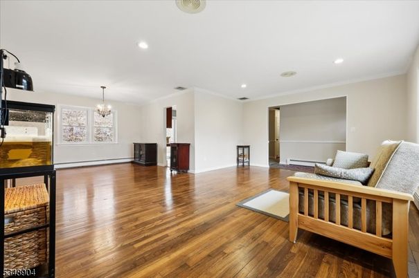 Chandelier, Interior, Recessed Lighting, Wood Texture Flooring