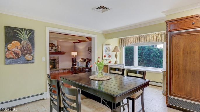 Dining room, Fireplace, Interior