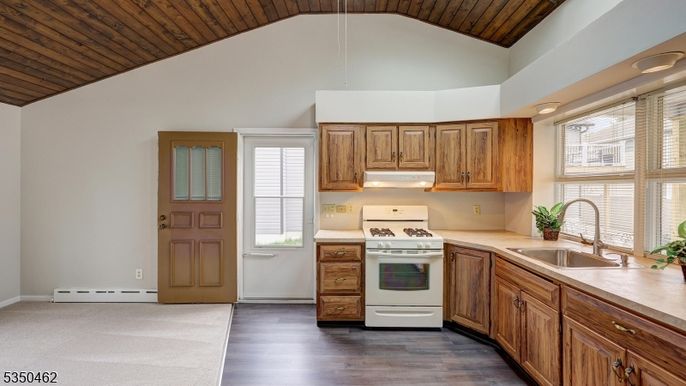 Interior, Kitchen, Pendant Lights, Wooden Ceilings, Wood Texture Flooring