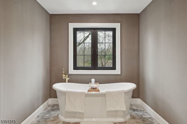 Bathroom, Free Standing Baths, Interior, Marble, Recessed Lighting